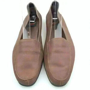 Aerosoles flats 6 brown leather slip on loafers 80s 90s vintage